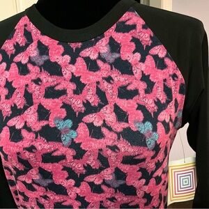 EUC LuLaRoe Randy Butterfly Tee (Baseball)